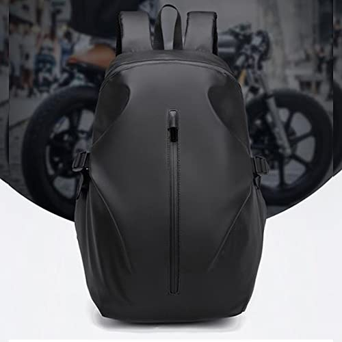 AnXin Motorrad-Rucksack, wasserdicht, Motorradhelmtasche, Kohlefaser, 30 l, großes Fassungsvermögen, für Reisen, Camping, Radfahren, Schwarz , Motorcycle Backpack