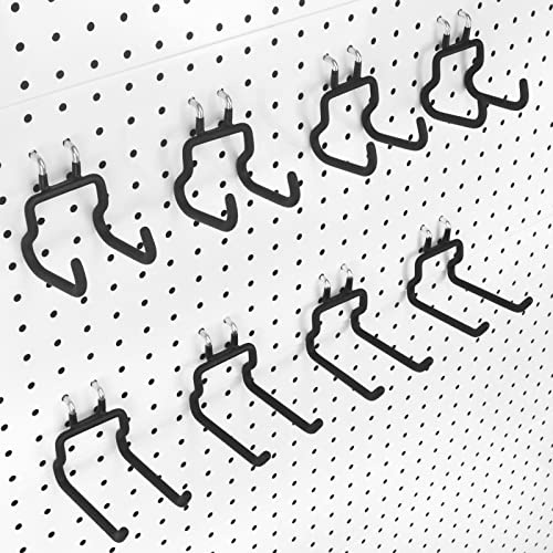 8-Pack Peg Board Tool Utility Hooks, Heavy Duty Metal Peg Board Shelving Hooks, Fit 1/4 Pegboards, Wall Organizers and Storage for Craft Room, Garage, Workbench, Office