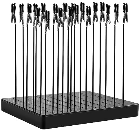 DBREAKS Model Painting Tool with Stand and 20 Pieces Crocodile Clips, Model Painting Stand Base and Crocodile Clip Set, Model Building Tool, Modelling Tools for Airbrush Spray, Model Making