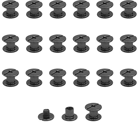 20 Pcs Chicago Screw Posts,M5*5mm Rivet Chicago Binding Screws Bright Black | Metal Rivet Replacement Repair for Bags, Collar, Harness, Luggage, Purse, Dog Lead, Backpack, Belt