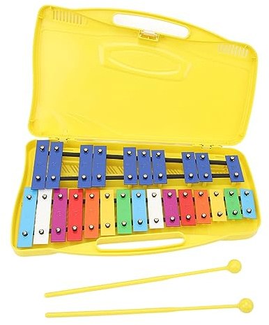Fafeims xilófono Infantil, 25 Notas Teclas Aluminio xilófono Musical para niños Incluye Caja Almacenamiento for iniciación Musical en casa Escuela niños 3 a 8 años