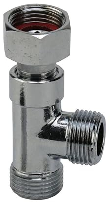 TWaLa T-Stück Verteiler für Eckventile 3/8 Zoll Abzweigverteiler drehbare 3/8 IG Überwurfmutter und 2x 3/8 AG ohne Muttern