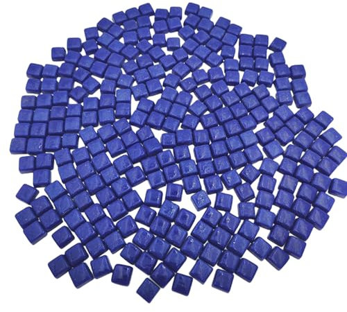 Piastrelle in pietra per mosaico, 1,2 cm, 500 g, non trasparenti, fatte a mano e decorative per arti e mestieri, piatti, cornici, vasi di fiori, blu navy