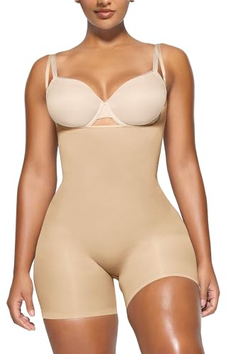 YIANNA Body Moldeador Mujer Reductor Abdomen Fajas Reductoras Colombianas Posparto Pantalon Invisible Bodysuit Shapewear Beige S/M 5258