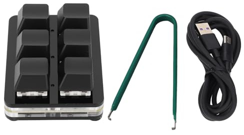 Fabater Teclado de 6 Teclas, Teclado Mecánico para Jugar con una Mano, Pequeño Teclado RGB con Cable USB, Teclado Programable DIY para Oficina de Juegos (Black)
