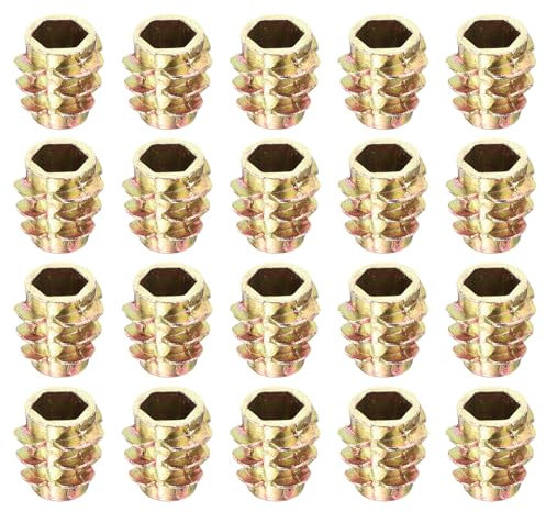 sourcing map 100 piezas de insertos roscados hexagonales, inserto de rosca hexagonal de aleación de zinc M5-0.8x10, tuercas de inserción roscadas para muebles, perno de inserción roscado hexagonal