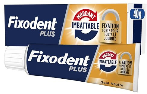 Fixodent Plus Mordant Imbattitable Crema adesiva per protesi totali e parziali 40 gm