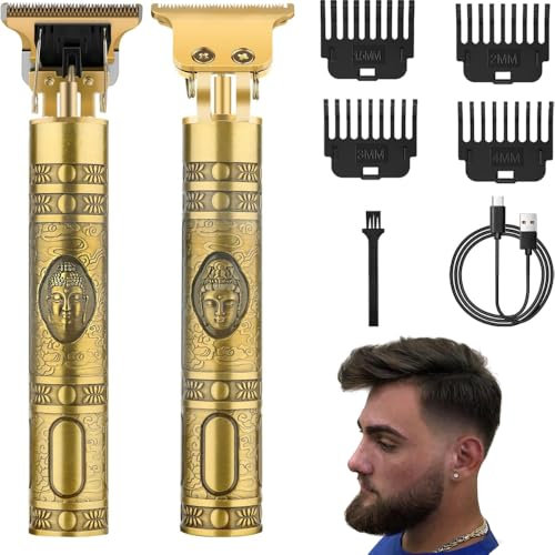 Rasoio Elettrico Barba, Tagliacapelli Uomo Professionale Regolabarba Uomo Impermeabile Macchinetta per Capelli Elettrico Rasoio Capelli Uomo e 4 Pettini per Lunghezze