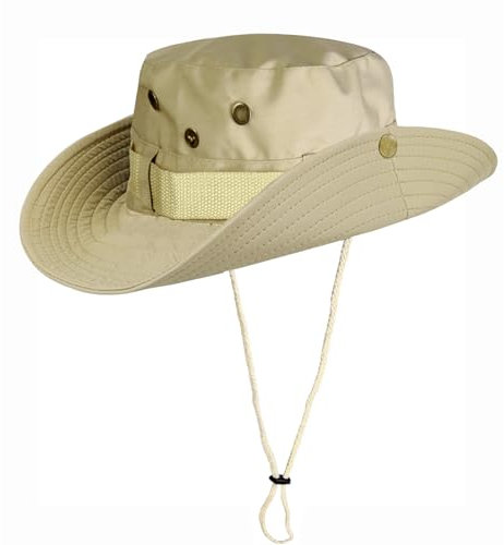NLAND Sombrero de Protección Solar de ala Ancha para Exteriores Sombrero de Pesca de Protección Solar UV Sombreros de Pesca Ajustable para Hombres y Mujeres,Beige Talla única