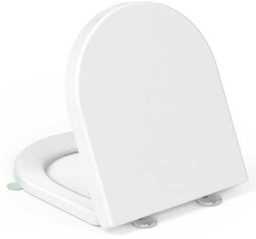 YEAUPE PRO U2009 Toilettendeckel mit Absenkautomatik D-Form Toilet lid with Soft-Close Mechanism, White D-Shape, 42.5 x 36.3 x 4.9 cm, 42,5 x 36,3 x 4,9 cm