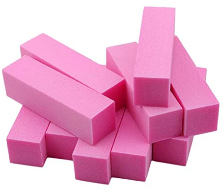 NIYANGLE Blocchi Leviganti per Unghie 10 Pezzi in Spugna Sabbia Abrasiva Rosa per Manicure e Pedicure Rimozione Unghie e Levigatura Superfici Professionale per Salone e Casa