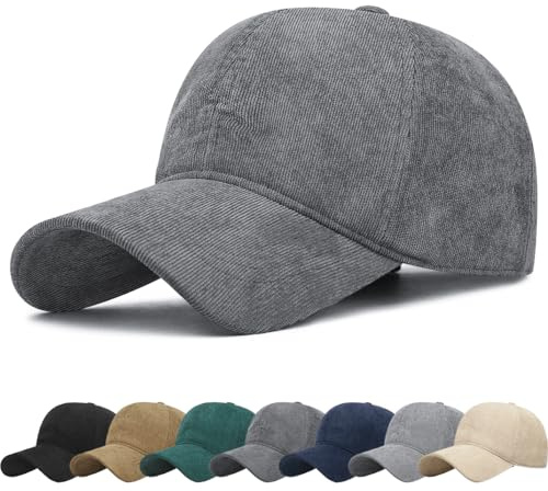 Gorra de béisbol Unisex de Pana Vintage Color sólido Sombrero de Sol de Ajustable con Visera Curva para Deportes al Aire Libre para otoño e Invierno Transpirables Tipo Gorra Trucker Hombre
