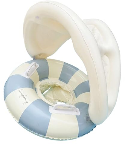 Bouée De Bébé pour Piscine | Bouée Gonflable pour Nage 0 À 4 Ans, Siège Sécurité Pliable Anneau Natation Flottant Ombrelle Extérieur Plage Jardin
