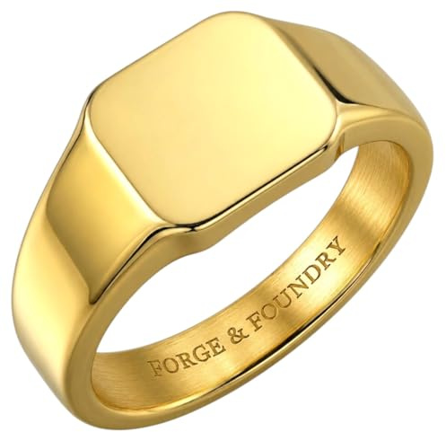 Forge & Foundry Men Stainless Steel Plain Signet Ring