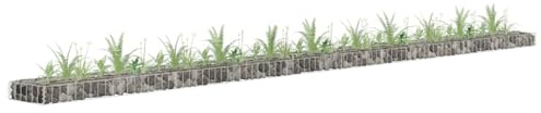 Nqyjm Galvanised Steel Gabion Planter 450 x 30 x 10 cm Galvanised Basket Fences for Garden Metal Gabions Planter