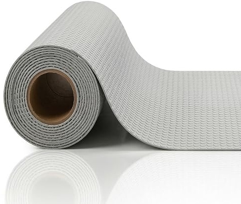 Tappetino Antiscivolo per Cassetti e Cucina in EVA 45 x 3 m, Tappetino Cucina Antiscivolo Lavabile, Rivestimento Cassetti e Ripiani Grigio