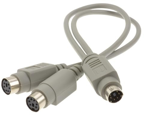 kenable PS/2 Kabelverteiler Y-Adapter 6 Polig mini DIN Männlich Stecker Zum 2 x Weiblich Buchsen Kabel 30 cm