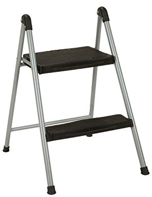 Cosco Lightweight Steel Step Stool, Easy One-Handed Fold and Unfold, Slip-Resistant Treads, Compact Design for Small Spaces