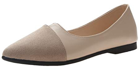 Shoes Women Splice Colour Flats Fashion Pointed Toe Ballerina Ballet Flat Slip On Purple Size: 7 UK