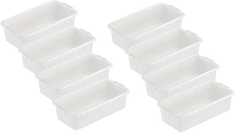 MiraHome Kunststoffwanne 8er Set 0,7L Granit – Universal einsetzbare Wanne aus BPA-freiem Kunststoff – Stapelbare Plastikwanne zur Aufbewahrung – Praktische Haushaltswanne – 20x10x5,5 cm
