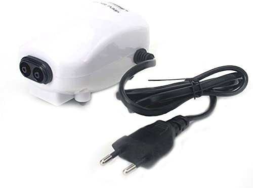 ANCLLO 3 W 220 V, Doble Orificios de oxigenación, Bombas de Aire para acuarios, Ultra silenciosas, Flujo de 4 l por Minuto, Flujo de Aire Ajustable, para acuarios de 60 l a 100 l