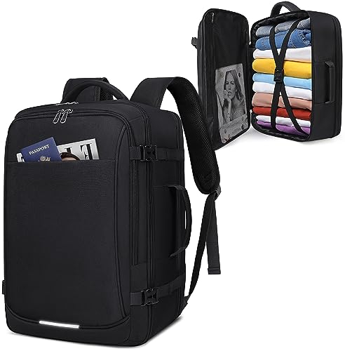 IGOLUMON Mochila Portatil Hombre 17.3 Pulgadas Grande Capacidad Mochila de Viaje Impermeable Mochila Escolar Ordenador Portatil para Cabina Avion Negocios Trabajo Escolar Adolescente Negro