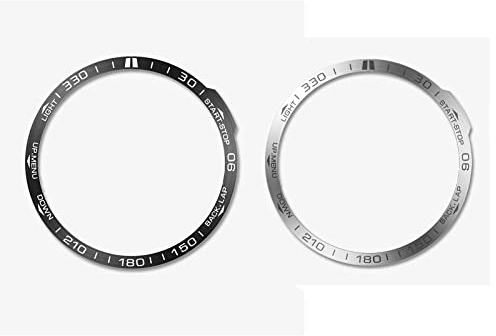 HMHAMA Confezione da 2 lunette per orologio Garmin Fenix 7, in acciaio inossidabile, anti graffi, protezione contro le collisioni, anello per lo styling per orologi intelligenti, nero + argento