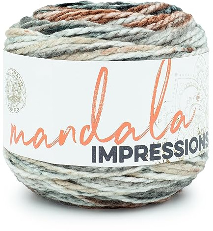 Lion Brand Yarn Mandala Impressions, Bulky Yarn, Nightfall, 1 Pack