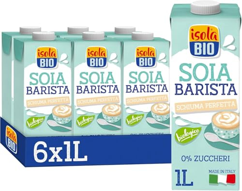 ISOLA BIO - Bebida Ecológica Vegetal Soja Barista - Pack 6 X 1 L