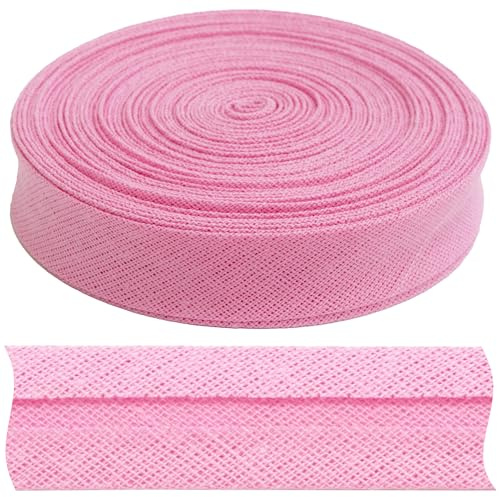 AERZETIX - C77320 - Cinta al sesgo 9 metros x 17mm - en algodón - color rosa - pasamanería galón ropa cojines edredones