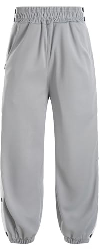 Yihuimin Enfant Garçon Pantalon Décontracté Bouton-Pression Léger Pantalon de Jogging Survêtement Sport Streetwear été 3-16 Ans Gris 15-16 Ans