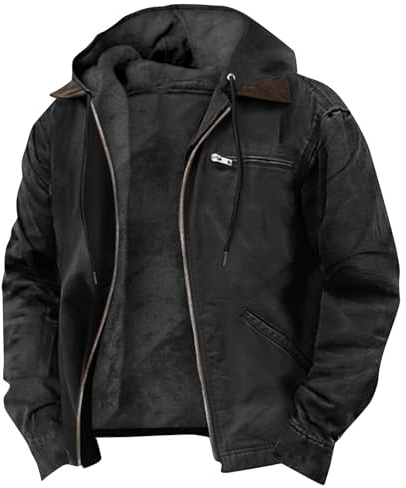 Generico Giubbotto Invernale Uomo Termica Giaccone Invernale Uomo Antivento Maglione Bomber Abbigliamento Softshell Giacconi Sportiva Giacche Elegante Outdoor Trekking Jacket Nero 5XL