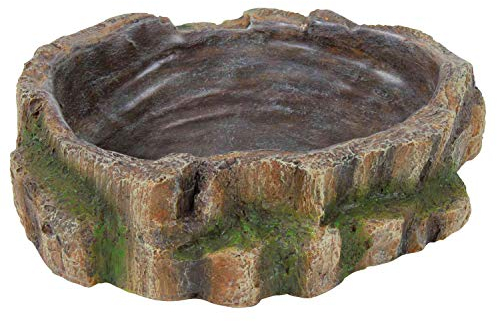Trixie 76204 Wasser- und Futterschale für Reptilien, 18 × 4,5 × 17 cm, beige