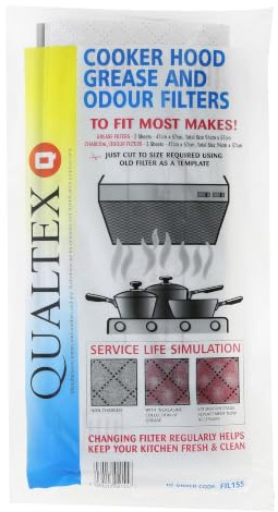 Qualtex Universal 4 x Grease & Charcoal Cooker Hood Filters 47 x 57cm