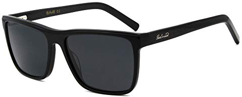 SunCristal Polarisierte Sonnenbrille für Männer Unisex großer Rahmen UV400 Schutz Quadratische Sonnenbrille