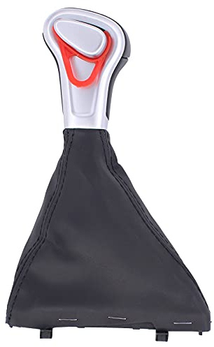 NewYall Chrome Automatic Gear Shift Knob with Gaiter Leather Boot Cover Assembly for Audi A3 A4 A5 A6 Q5 Q7 2004-2015 4G1713139 8KD713139B Shifter Handle Dustproof Boot