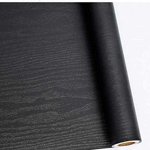 Abyssaly Black Wood Effect Sticky Back Plastic for Furniture & Walls | Oak Self-Adhesive Wallpaper, 60cm x 500cm, Peel & Stick Vintage Vinyl for Furniture, Cabinets, Removable & Waterproof