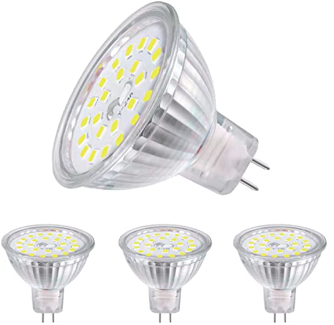 Euxper MR16 GU5.3 LED Lampen 5W Kaltweiß 6000K Ersatz für 40W Halogenstrahler, 500LM, GX5.3 Sockel LED Spot, nicht dimmbar, 12V AC/DC, CRI> 85 Ra, 120°Abstrahwinkel, 4er Set