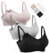 HOFISH 3PACK Full Bust Seamless Nursing Bras Maternity Bras for Easy Breastfeeding 3Pack Black,Grey,Elegant Pink Large