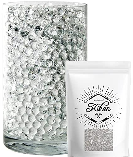 original kikan 10000 pcs Clear/Transparent Water Beads Water Gel Balls Vase Filler Beads,Vase Fillers for Floating Pearls, Floating Candle Making, Wedding Centrepiece, Floral Arrangement