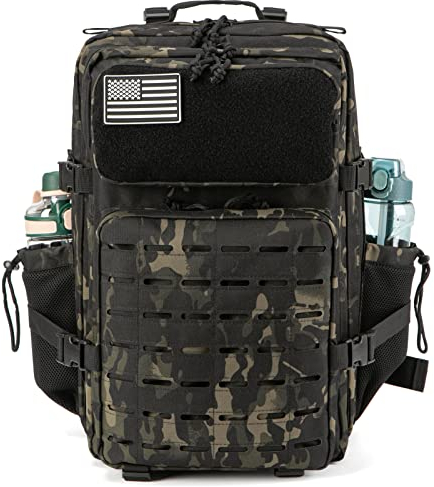 QT&QY taktischer MilitäR Rucksack Herren Groß 45L Bundeswehr einsatzrucksack 3 Tage Molle Armee RucksäCke Assault Backpack Outdoor Wasserdicht Pack Tasche