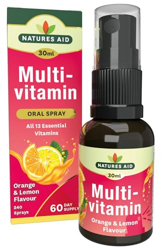 Natures Aid Multivitamin Daily Oral Spray 30ml | Natural High Strength, Supports Energy, Immune & Nervous System, Pill-Free Liquid, 2-Month Supply