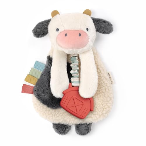 Itzy Ritzy Lovey Including Teether, Teething Relief, 0 Months & Up (Cow)