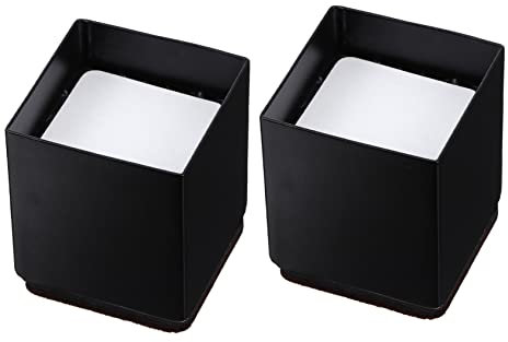 Ciieeo 2pcs Table Foot Pad Black Square Chair Feet Riser Furniture Protector for Dining Office Chair Wheels