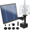 Solar Teichpumpe, Solar Springbrunnen 7V, 1.5W Wasserpumpe Solarpumpe mit 6 Fontänenstile, Garten Springbrunnenpumpe, Schwimmender Fontäne Pumpe für Wasserspiel VogelBad Fisch-Behälter, 160 L/H