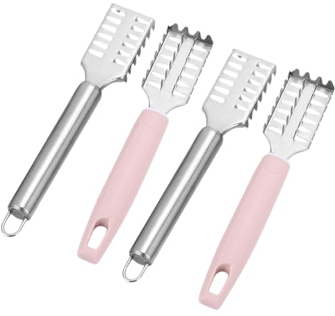 CIYODO 4 Piezas Raspador Escamas Pescado Acero Inoxidable pelador Limpieza Piel Pescado pelador Escamas Piel Stainless Steel descalcificadores para viviendas Metal