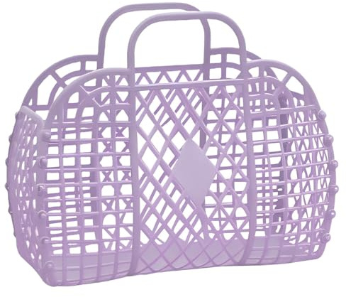 Bolsas de gelatina de plástico, cesta de regalo reutilizable, bolsa de playa para niños, cesta de Pascua, bolsa de gelatina de plástico de moda, cesta de gelatina hueca, bolsa de playa de malla de