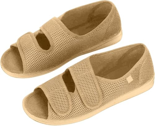 Zapatillas de Pies Hinchados para Mujer Zapatos Ortopédicos Ajustables Zapatos Confort para Ancianos Calzado Quirúrgico para Zapatos Diabéticos Sandalias Antideslizantes con Punta Abierta pa