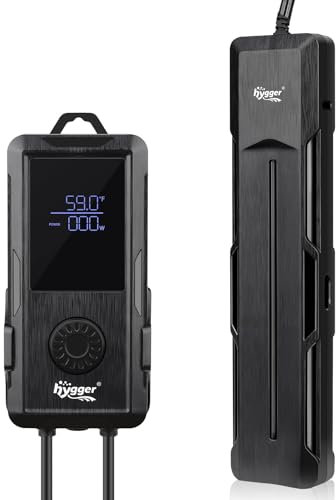 hygger Aquarium Heater 500W/800W/1000W,Fish Tank Heater with Danger Warning Automatically Stops Heating System and Digital LED Controller,for Freshwater or Saltwater 60-135 Gallon Tank
