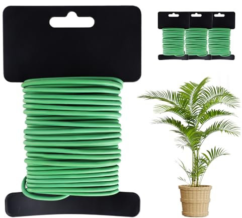 PEGRAUFC 2.5 mm x 30m Pflanzendraht Weich, Gartendraht, Bindedraht Grün,Pflanzen Draht Grow,pflanzenbinder für die Gartenarbeit Kletterpflanzen, Weinreben, Sträucher und Blumen